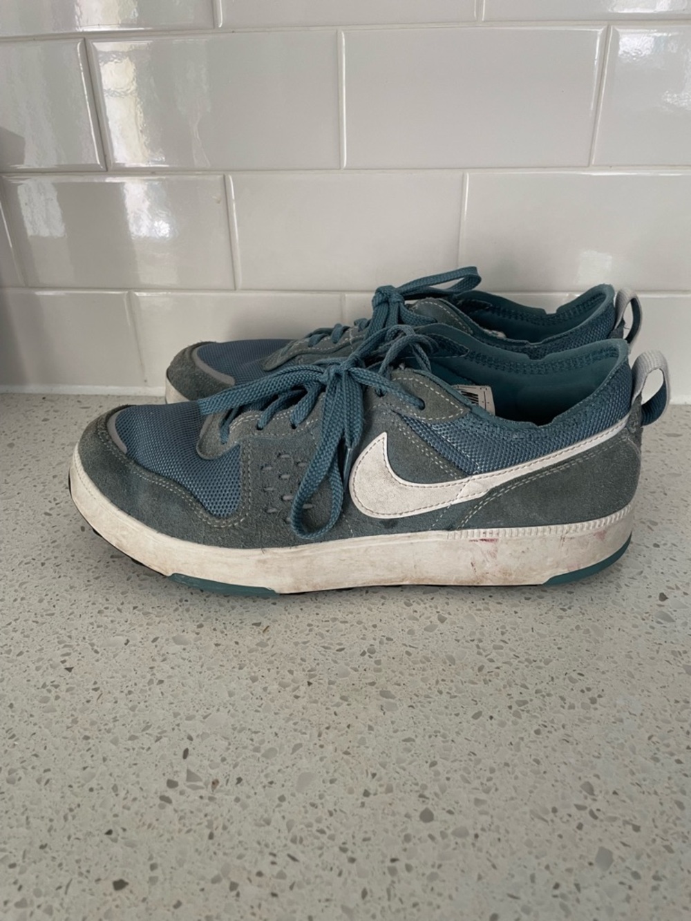 Men’s Nike Teal and White Low-Top Sneakers